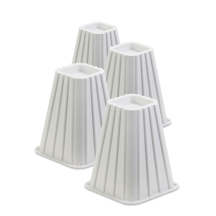 honey can do White 8-Inch Square Bed Risers (Set of 4)