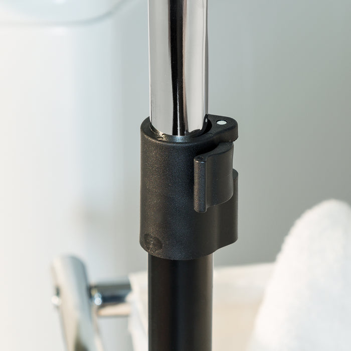 Honey Can Do White/Black Adjustable Rolling Laundry Sorter With Rack