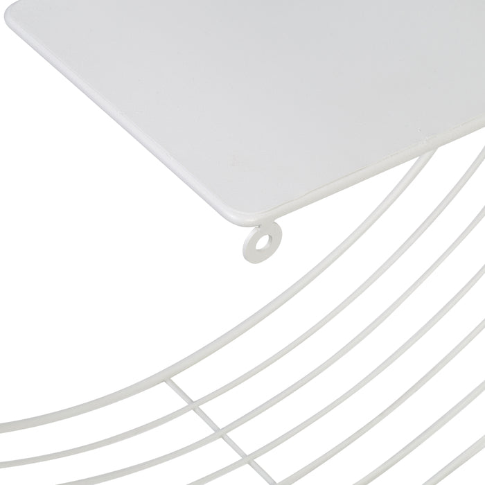 Honey Can Do White Floating Circular Decorative Metal Wall Shelf