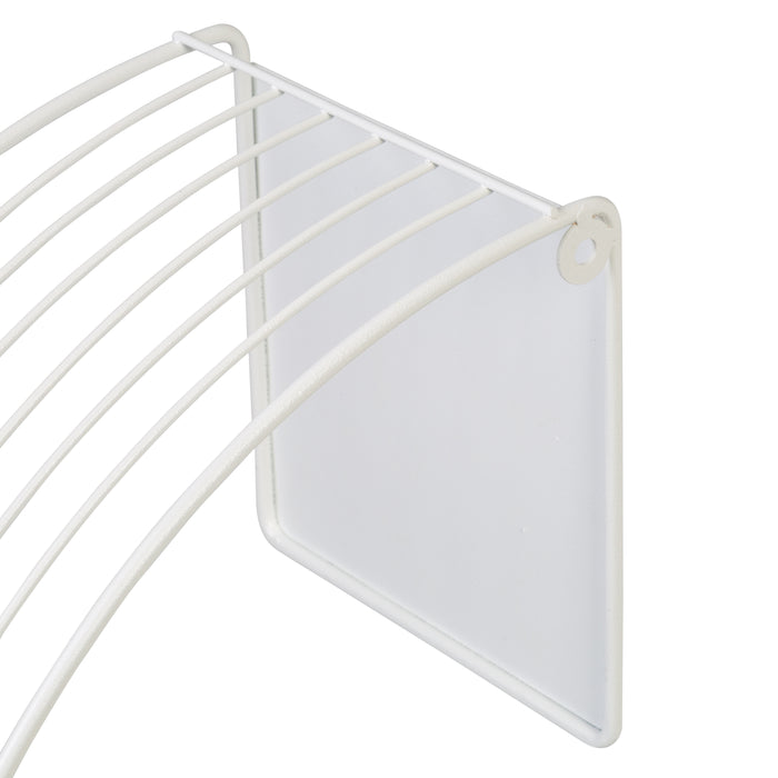 Honey Can Do White Floating Circular Decorative Metal Wall Shelf