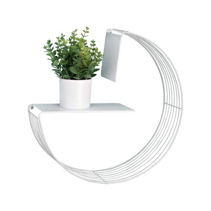 honey can do White Floating Circular Decorative Metal Wall Shelf