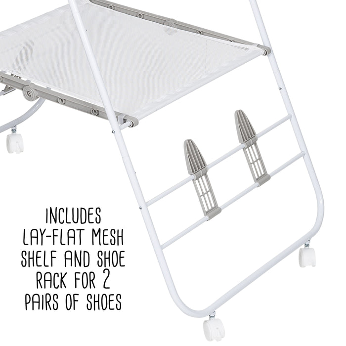 Honey Can Do White Folding Gullwing Clothes Drying Rack With Wheels