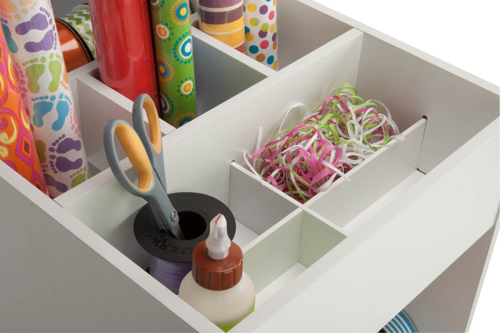 Honey Can Do White Gift Wrap Or Craft Storage Cart With Fabric Bin