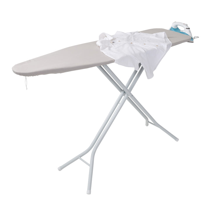honey can do White/Gray Steel 4-Leg Ironing Board with Iron Rest and Cotton Heat-Resistant Cover