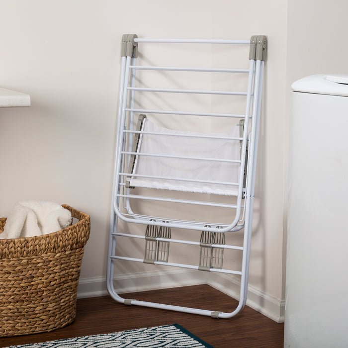 Honey Can Do White Heavy-Duty Folding Gullwing Laundry Drying Rack
