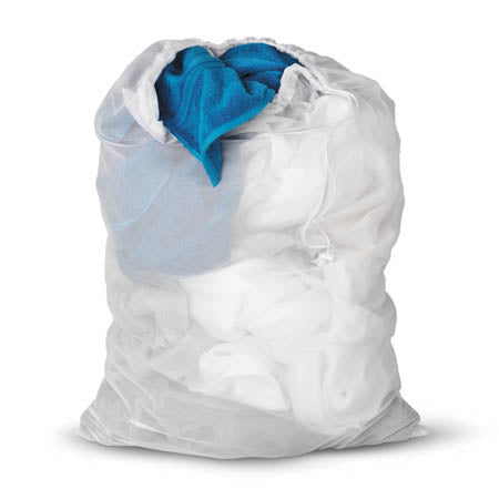 Honey Can Do White Mesh Laundry Bag With Drawstring
