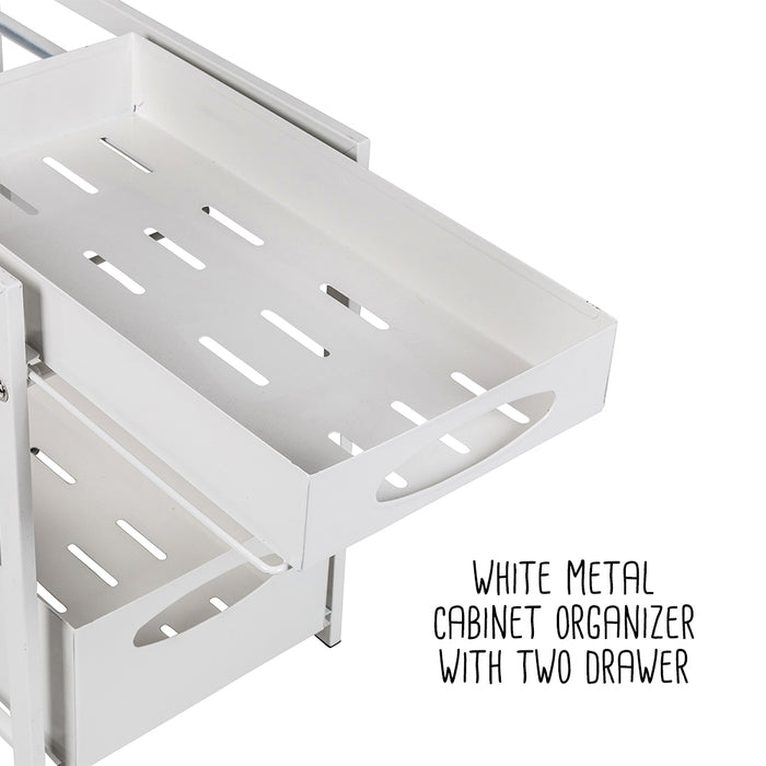 Honey Can Do White Metal 2-Drawer Cabinet Organizer