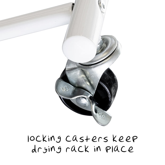 Honey Can Do White Multi-Section Rolling T-Bar Drying Rack