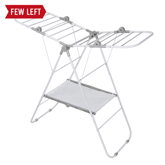 Honey Can Do White Narrow Folding Wing Clothes Drying Rack