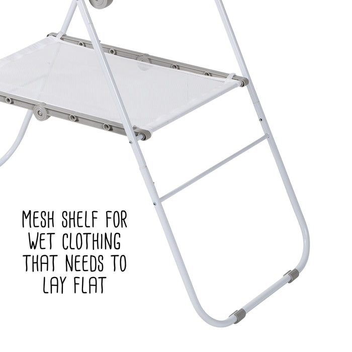 Honey Can Do White Narrow Folding Wing Clothes Drying Rack