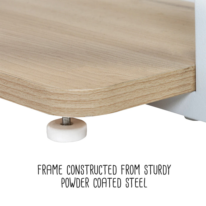 Honey Can Do White/Natural Home Office Computer Desk With Shelves