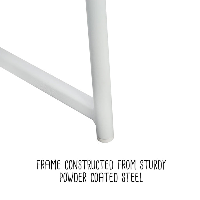 Honey Can Do White/Natural Home Office Desk With Shelf And Basket