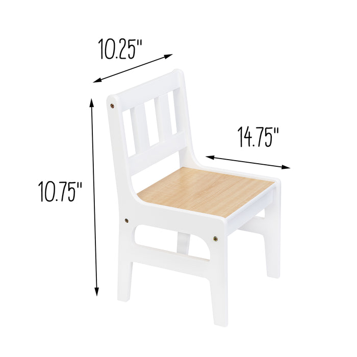 Honey Can Do White/Natural Kids Table And Chairs (3-Piece Set)