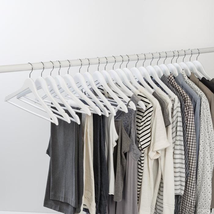 Honey Can Do White Non-Slip Swivel Hook Wood Hangers (24-Pack)