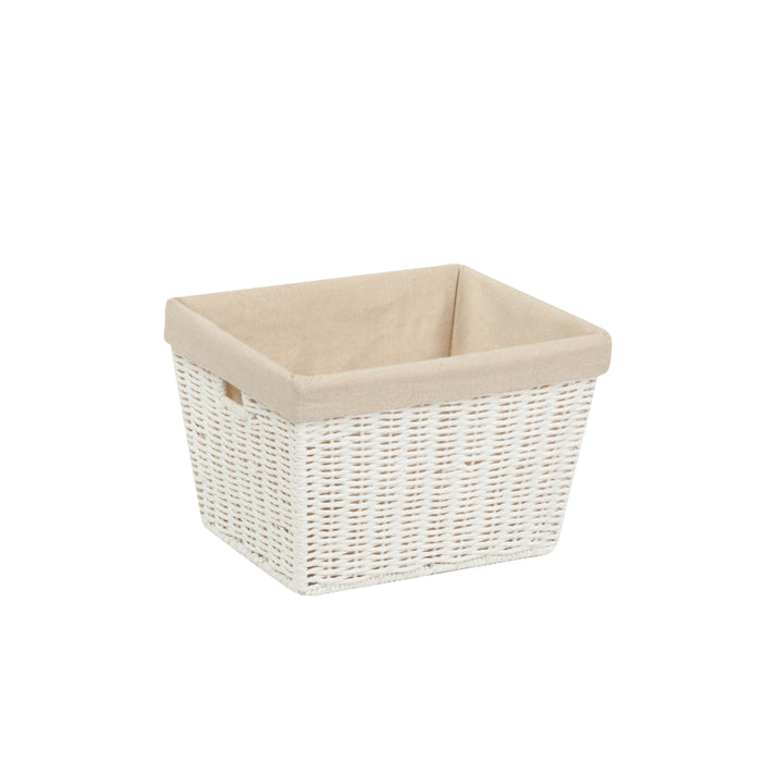Honey Can Do White Paper Rope Medium Storage Basket With Liner