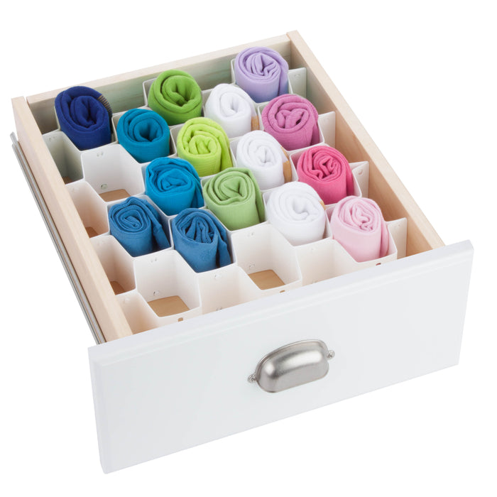 Honey Can Do White Plastic 32-Compartment Drawer Organizer