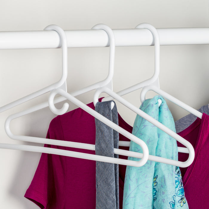 Honey Can Do White Plastic Heavy-Duty Shirt Hangers (18-Pack)