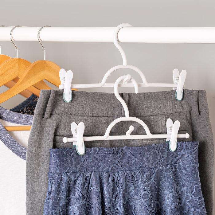 Honey Can Do White Soft Touch Pant Skirt Hangers (12-Pack)