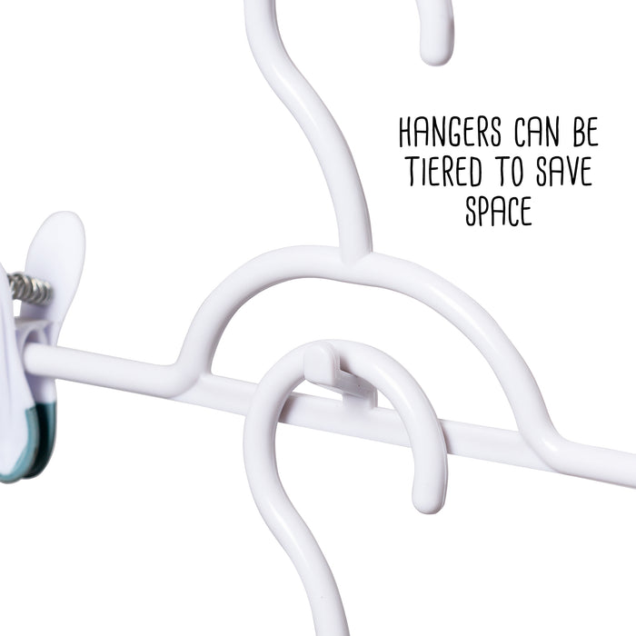 Honey Can Do White Soft Touch Pant Skirt Hangers (12-Pack)