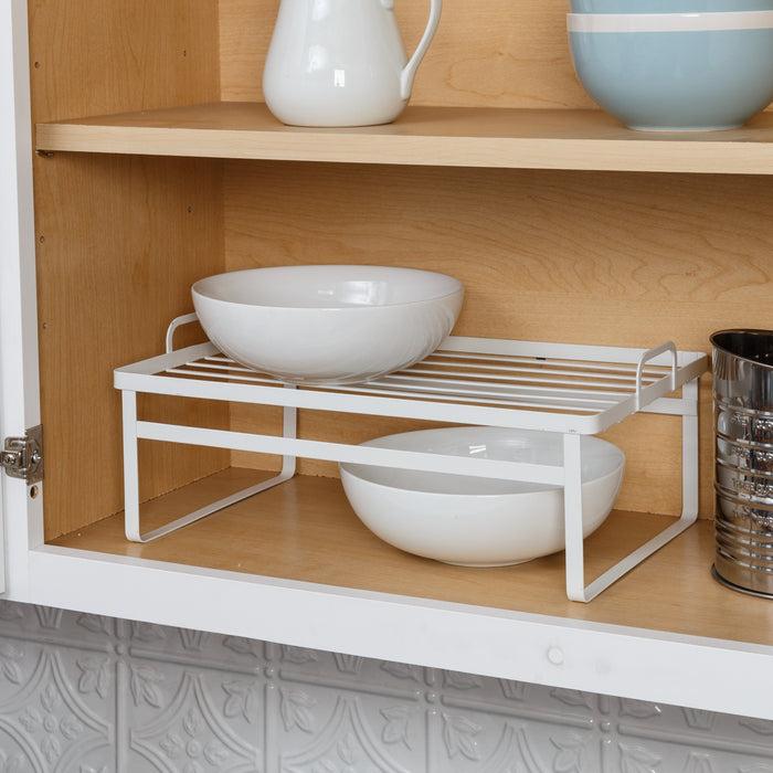 Honey Can Do White Stackable Cabinet Shelves (2-Pack)