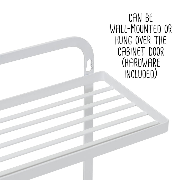 Honey Can Do White Steel Hanging Spice Rack With Paper Towel Holder