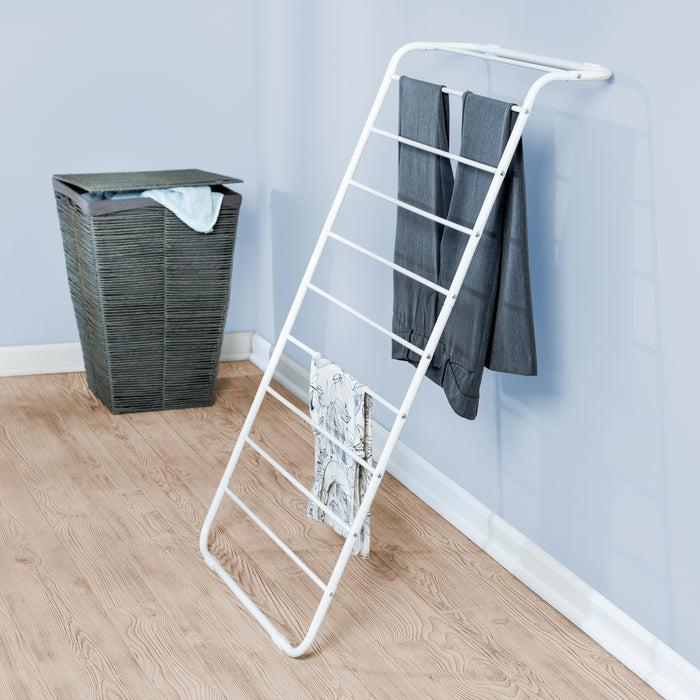 Honey Can Do White Steel Leaning Clothes Drying Rack