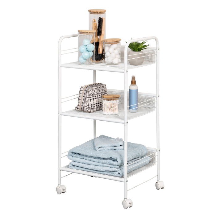 honey can do White Steel Wire 3-Tier Multi-Purpose Cart
