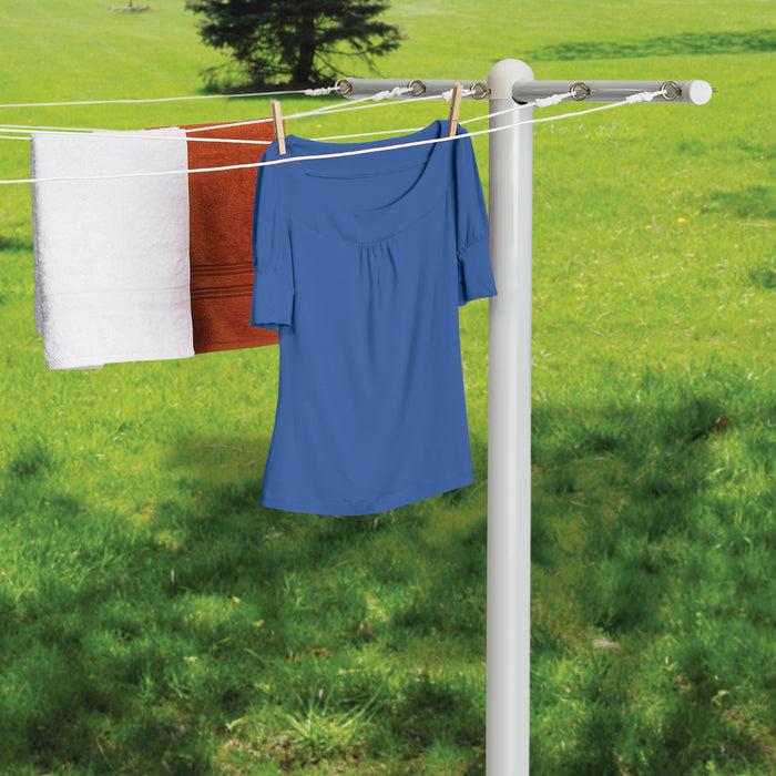 Honey Can Do White T-Post For 5-Line Outdoor Clothes Drying