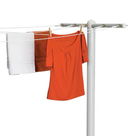 honey can do White T-Post for 5-Line Outdoor Clothes Drying