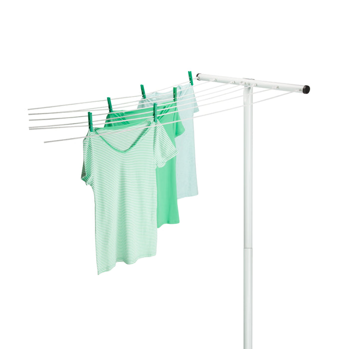 honey can do White T-Post for 7-Line Outdoor Clothes Drying