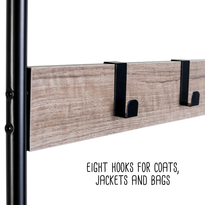 Honey Can Do Willow Gray Entryway Hall Tree With Shoe Storage