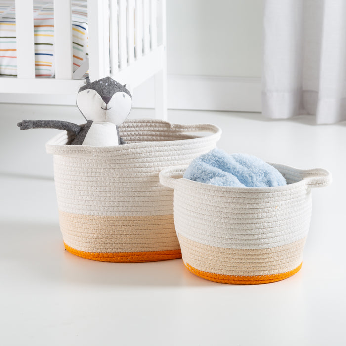 Honey Can Do Yellow/White Ombré Cotton Rope Nesting Basket (Set Of 2)