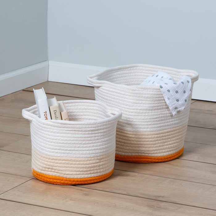 Honey Can Do Yellow/White Ombré Cotton Rope Nesting Basket (Set Of 2)