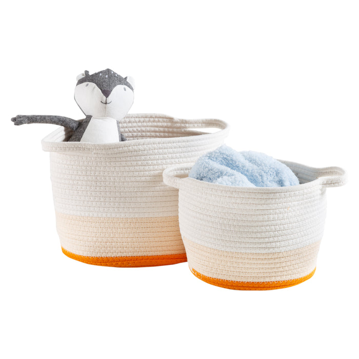 honey can do Yellow/White Ombré Cotton Rope Nesting Basket (Set of 2)
