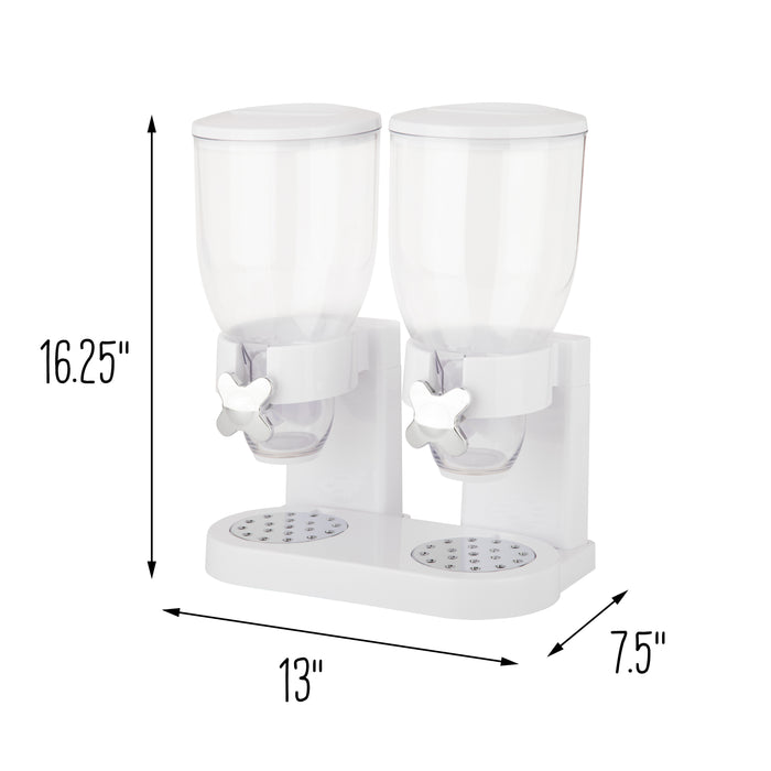 Honey Can Do Zevro White Double 17.5 Oz. Cereal Dispenser
