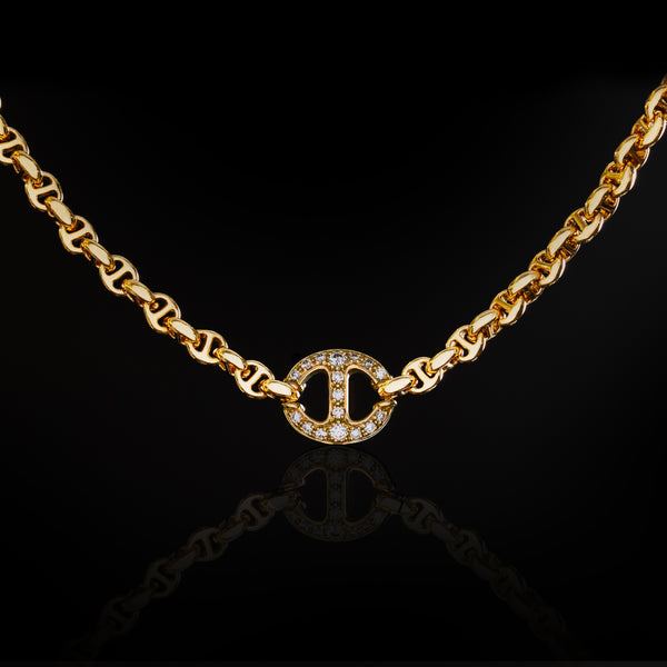 Hoorsenbuhs 10MM SINGLE STATION NECKLACE WITH DIAMONDS - 16"