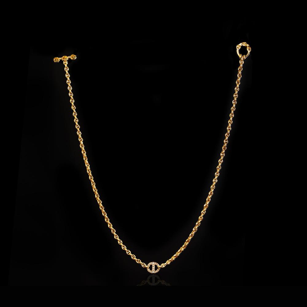 hoorsenbuhs 10MM SINGLE STATION NECKLACE WITH DIAMONDS - 16"