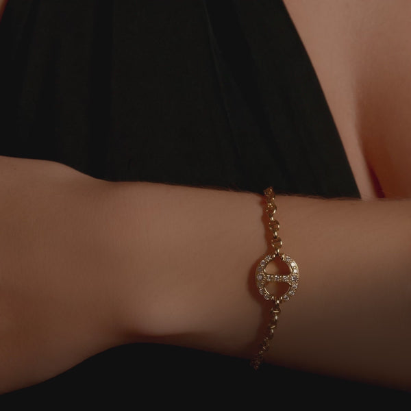 Hoorsenbuhs 14MM SINGLE-LINK BRACELET WITH DIAMONDS (EMERALDS RUBIES BLUE SAPPHIRES)