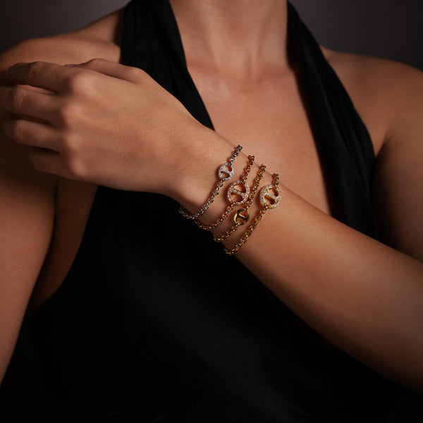 Hoorsenbuhs 14MM SINGLE-LINK BRACELET WITH DIAMONDS (EMERALDS RUBIES BLUE SAPPHIRES)