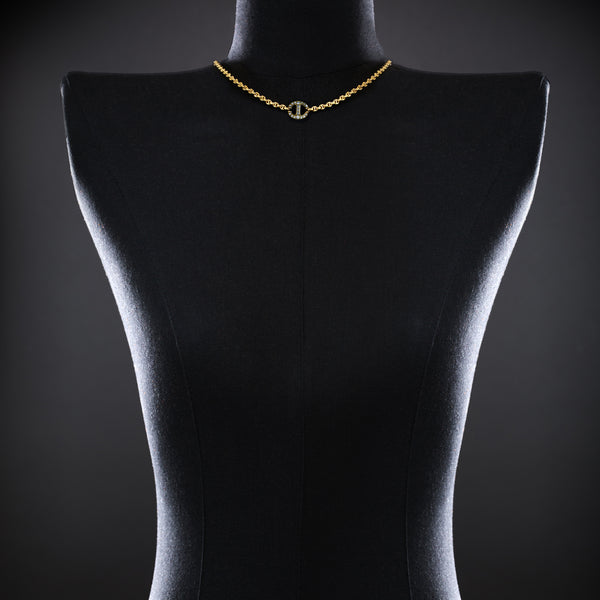 Hoorsenbuhs 14MM SINGLE STATION NECKLACE WITH DIAMONDS - 16"