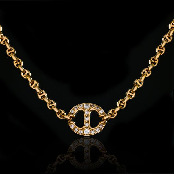 Hoorsenbuhs 14MM SINGLE STATION NECKLACE WITH DIAMONDS - 16"
