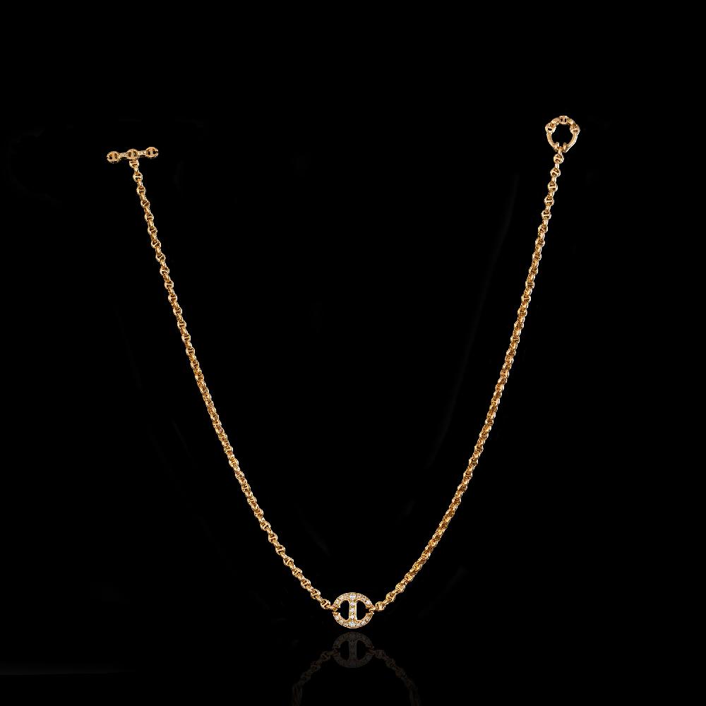 hoorsenbuhs 14MM SINGLE STATION NECKLACE WITH DIAMONDS - 16"