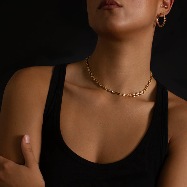 Hoorsenbuhs 3MM OPEN-LINK™ NECKLACE WITH DIAMOND PENDANT - 16"