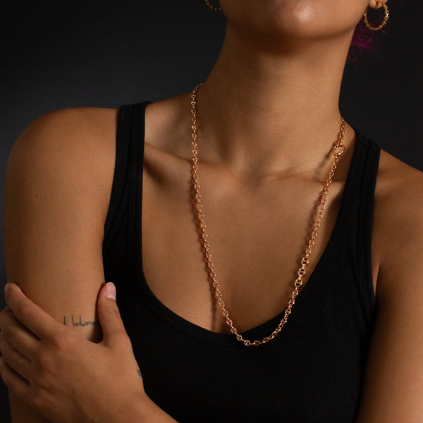 Hoorsenbuhs 3MM OPEN-LINK™ NECKLACE WITH DIAMOND PENDANT - 30"