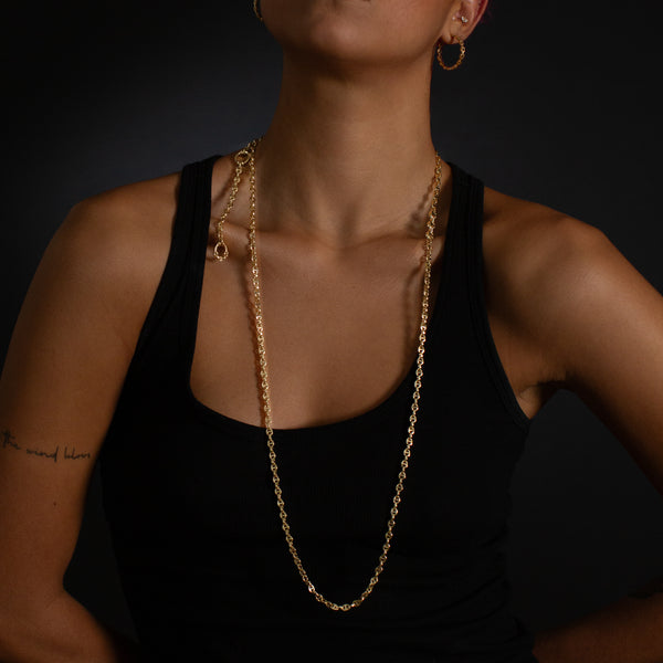 Hoorsenbuhs 3MM OPEN-LINK™ NECKLACE WITH DIAMOND PENDANT - 42"