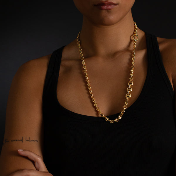 Hoorsenbuhs 5MM OPEN-LINK™ NECKLACE WITH DIAMOND PENDANT - 26"