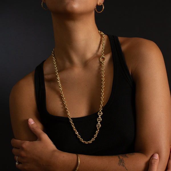 Hoorsenbuhs 5MM OPEN-LINK™ NECKLACE WITH DIAMOND PENDANT - 30"