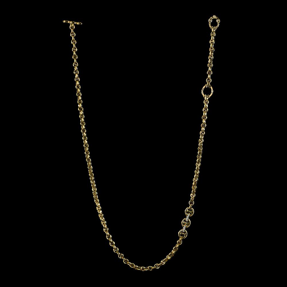 hoorsenbuhs 5MM OPEN-LINK™ NECKLACE WITH DIAMOND PENDANT - 30"