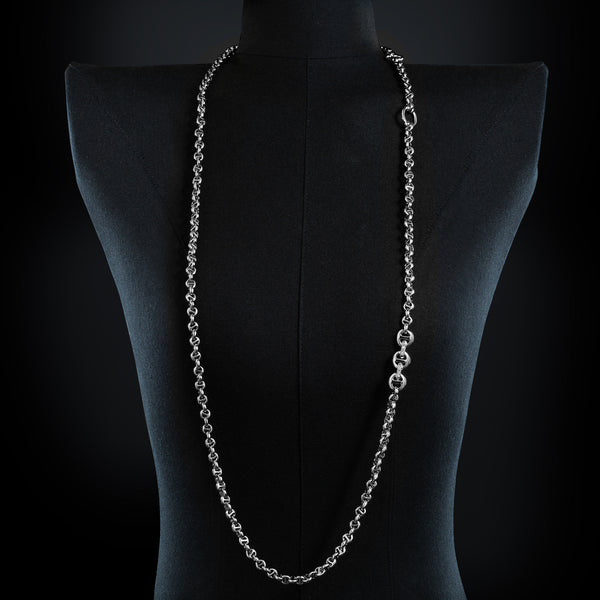 Hoorsenbuhs 5MM OPEN-LINK™ NECKLACE WITH DIAMOND PENDANT - 42"