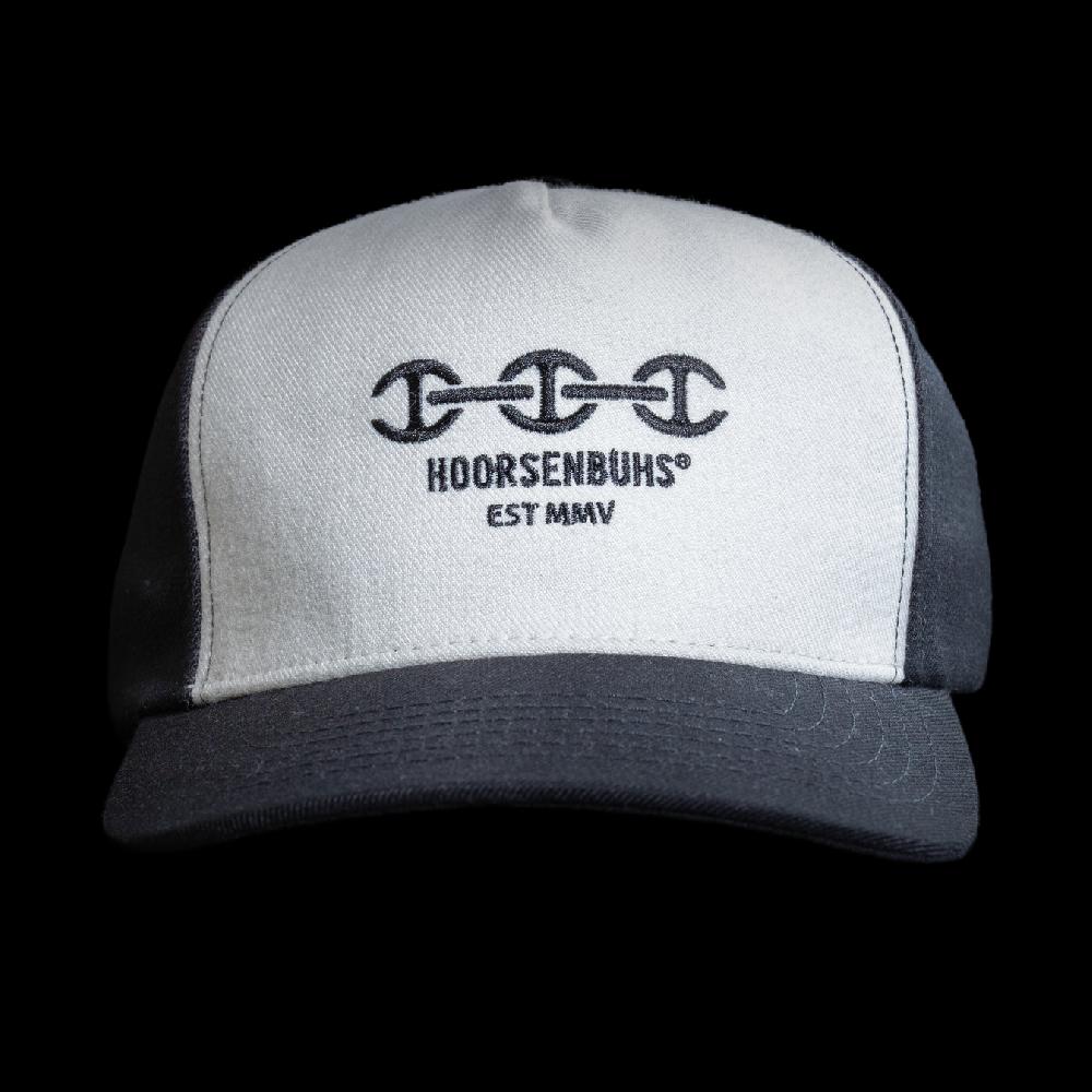 hoorsenbuhs BLACK AND WHITE PANELED MAKERS MARK TWILL TRUCKER